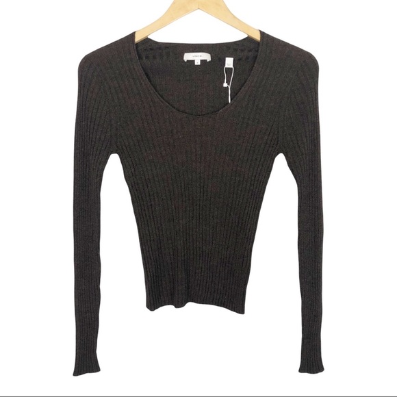 Vince Skinny Rib Scoop Neck Sweater - Picture 2 of 6